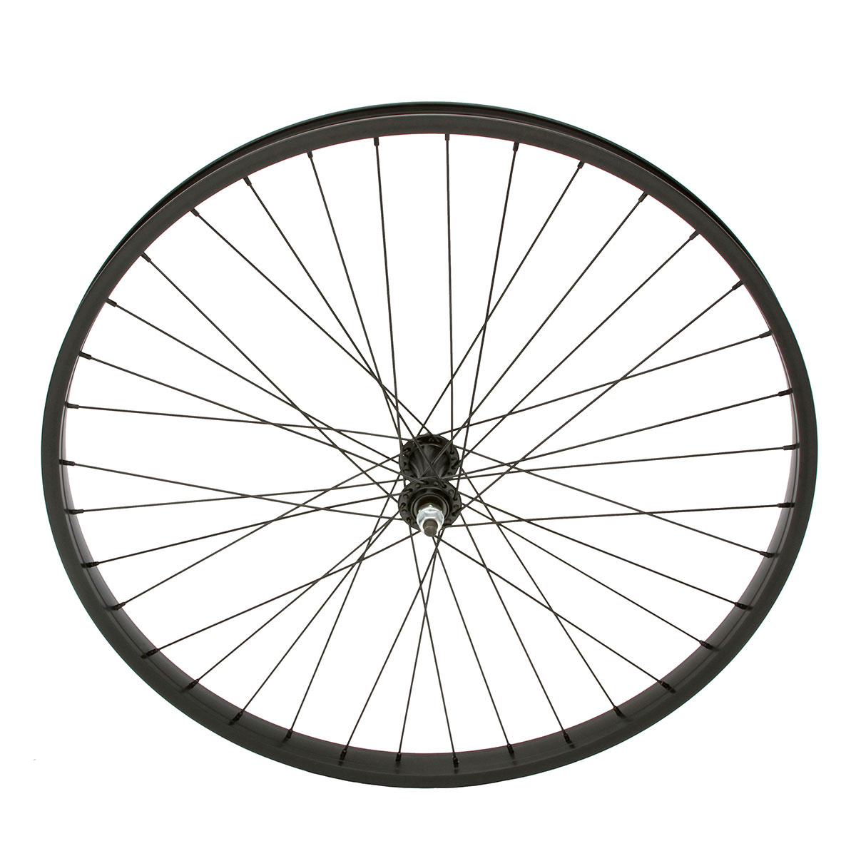 26 Inch x 32mm Alloy Front Wheel 36 Spoke 14G Black 3/8...